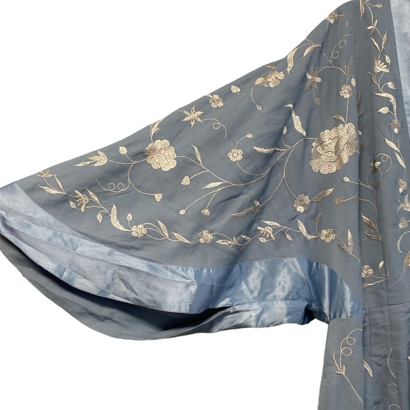 NWT Asos Curve Blue satin and Embroidered Fringe Dress - Picture 10 of 13